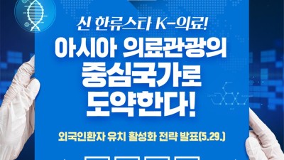 2027년 외국인환자 70만 명 유치, 의료관광 아시아 중심 도약 추진